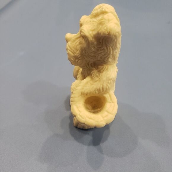 Vintage Salt Stone Terrier Dog with Basket - Picture 3 of 12